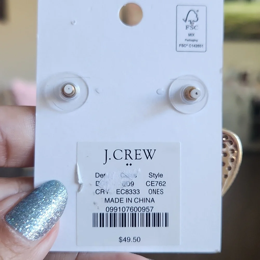 J.Crew Heart Pave Earrings - Picture 3 of 3